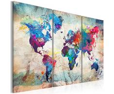 murando Acrylglasbild Weltkarte 120x80 cm 3 Teilig Wandbild auf Acryl Glas Bilder Kunstdruck Moderne Wanddekoration - Reise Landkarte Map k-A-0178-k-e