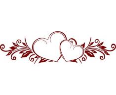 EmmiJules Wandtattoo Blumenranke Hochzeit Schlafzimmer Wohnzimmer Herz Liebe - Made in Germany - verschiedene Größen und Farben - Valentinstag Aufkleber Sticker Ornament (175cm x 50cm, dunkelrot)