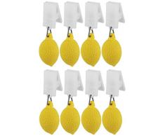 My-goodbuy24 Tischdeckenbeschwerer mit Klammer - 8er Set Zitrone - Tischdeckenhalter Garten Tischdeckenklammern Tischtuch Clips - Kunststoff