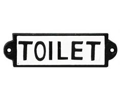 Rolson WC-Schild, Gusseisen, schwarz/weiß, 1 x 22,5 x 10 cm