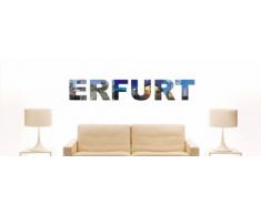 Wandtattoo farbige Wandschrift Städtename Erfurt mit Sehenswürdigkeiten 40 x 7 cm Länge