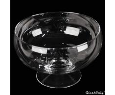 Runde Glas-Schale Roxy 75 Höhe 11cm ø 17cm. Flache Glasschale auf Fuß als Deko-Schale von Glaskönig