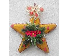 Türkranz/Glitzer-Stern Weihnacht Gold-grün-rot 40cm Durchmesser