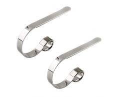 Backbayia Metall Weihnachtsstrumpf Halter Nikolausstrumpf Haken Aufhänger Taschenhalter für Kamin (2X Silber)