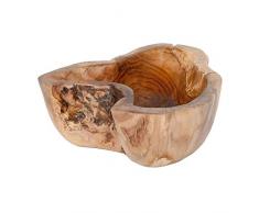 LEBENSwohnART Teak Schale DEEP Bowl Natural Wurzelholz Handarbeit Massivholz Unikat