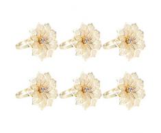 YEAHIBABY Serviettenringe,Exquisite Hotel Restaurant Blume Servietten Halter für Hochzeitsbankett Weihnachtsessen Dekoration,12 stücke (Gold)