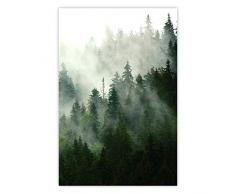 murando Poster Wald Nebel 20x30 cm Bilder Kunstdruck Plakat Wandbild Print Kunstposter Wandposter Wandbild Wohnung Wanddeko Design Natur c-B-0394-ao-a