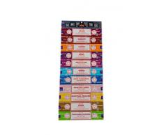 Satya Räucherstäbchen-Set, 12 x 15 g Nag Super Hit, Oodh, Positive Vibes, Namaste, Champa, Opium, Reiki, Spirituelle Heilung, Karma, traditionelle Ayurveda und Meditation.