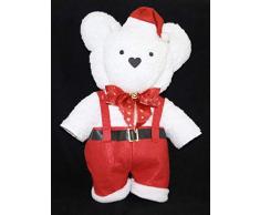 Weihnachtsfigur als Handtuch-Bär als Handtuchfigur mit roter Hose und Mütze