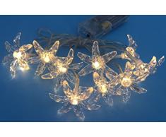 LED-Lichterkette Blume LED-Beleuchtung LED-Dekoleuchte 10xLED batteriebetrieben LED-Fensterdekoration LED-Tischdekoration (LED-warmweiß)
