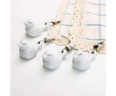 TentHome 4 x Tischdeckenbeschwerer Tischdeckengewichte Antik Gusseisen Vogel Beschwerer für Tischdecke Gartentisch Tischtuchgewichte Tischtuchbommeln (Weiß)