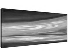 Wallfillers 1272 Leinwandbild, abstrakt, 120 cm breit, Schwarz / Weiß / Grau