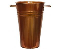 HiT 8295E GC Emaillierte verzinkte Stahlvase, 16,5 x 24,1 cm, glasiert, Karamell