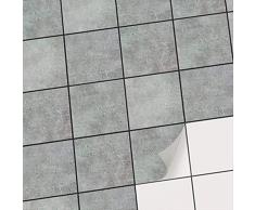 creatisto Fliesendeko Dekosticker zum Fliesen überkleben Fliesenfolien I Fliesen Sticker Aufkleber Folie selbstklebend Bad renovieren Küche Wandsticker Fliesen I 10x10 cm - Motiv Beton - 40 Stück