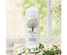 ilka parey wandtattoo-welt Taufkerze Kerze zur Taufe Baum Marienkäfer Wunschname Spruch individualisierbar wk125 - ausgewählte Größe: *1. Taufkerze*