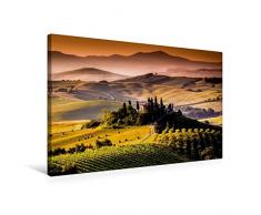 Calvendo Premium Textil-Leinwand 75 cm x 50 cm quer, Weinanbaugebiet und Landschaft in der Toskana | Wandbild, Bild auf Keilrahmen, Fertigbild auf echter Italiens Schönheit Natur Natur