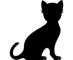 GreenIT 20cm Aufkleber Tattoo Katze Mietze Deko Folie Wandtattoo für Auto Wand Tür Fenster Bordüre (schwarz)