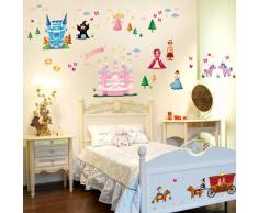 Wandkings WS-50021 Prinzessinnen Welt Wandsticker, Megapack Set, 100-Aufkleber, Gesamtfläche 260 x 70 cm