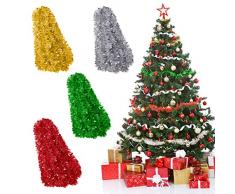 Koogel Weihnachtsbaumgirlande, 9 m, Weihnachtsbaumschmuck, Lametta, Weihnachtsgirlande, Dekoration für Weihnachten, Hochzeit, Geburtstag, Party