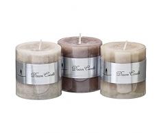 Deko-Kompanie Kerze Zylinderkerze 10cm hellgrau