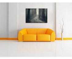 Düstere Landschaft schwarz weiß Format: 60x40 cm auf Leinwand, XXL riesige Bilder fertig gerahmt mit Keilrahmen, Kunstdruck auf Wandbild mit Rahmen, günstiger als Gemälde oder Ölbild, kein Poster oder Plakat