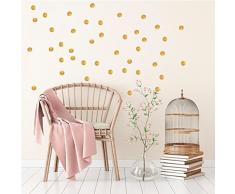 WandSticker4U®- 162x Wandtattoo Punkte in GOLD selbstklebend I goldene Aufkleber Kreise für Wände und Möbel I Wandsticker Kinderzimmer Sternenhimmel Dots (D. Punkte: Gold)