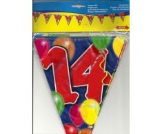 Wimpelkette Luftballons Zahl 14 Jahre, 10m