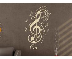 GRAZDesign 600023_30_070 Wandtattoo Notenschlüssel mit Ornament | Wand-Aufkleber in 47 Farben (50x30cm//070 schwarz)