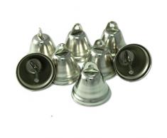 Kleenes Traumhandel 50 Deko-Mini Glocken - 30x20 mm - Silber Farbend Weihnachtsglocken