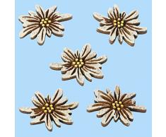 10er Pack Streudeko Edelweiss aus Holz