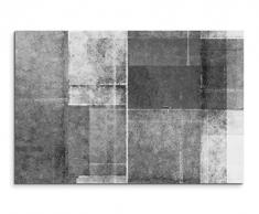 50x70cm Wandbild Fotoleinwand Bild in Schwarz Weiss Abstrakt Flickenmuster II