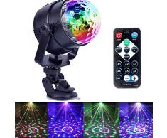 SHIJIAN Sound aktivierte Party-Lichter mit Fernbedienung, Batteriebetriebene/USB-beweglichen RBG Disco-Kugel-Licht, DJ-Beleuchtung for Hauptraum-Tanz-Partys-Geburtstags-Karaoke