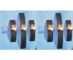 Benelando® Wandkerzenhalter mit Glaseinsatz im 6er Set