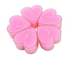 Depory 9X Kerze Teelicht Love Heart Kerze schwimmend rauchfrei romantische Kerze Duftkerze für Valentinstag Hochzeit Dekoration Party Gastgeschenke Pink