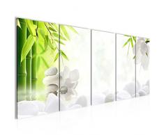 Bilder Feng-Shui Wandbild 200 x 80 cm - 5 Teilig Vlies - Leinwand Bild XXL Format Wandbilder Wohnzimmer Wohnung Deko Kunstdrucke Grün -100% MADE IN GERMANY - Fertig zum Aufhängen 011955a