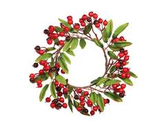 Amosfun Weihnachtskranz Dekokranz Wandkranz Weihnachten Türkranz Dekoration Weihnachtsgirlande Kränze mit Beeren Weihnachten Hochzeit Party Ornament ca.30 cm
