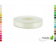 25m Rolle Satinband 12mm ( ivory / elfenbein 810 ) // Deko Band Satin Geschenkband Schleifenband Dekoband Dekoration Hochzeit Taufe