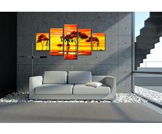 Visario Bild auf Leinwand der Deutschen Marke 160 x 80 cm fünfteilig Afrika 5584 Bilder Kunstdrucke Wandbild