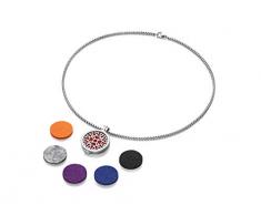 Lunavit Aromaschmuck, Damen Aroma Schmuck Halskette Trivia aus Edelstahl mit Anhänger, Duftdiffusor für Parfüm oder ätherisches Öl