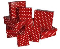 MIK funshopping Geschenkschachtel Set RED DOTS - 8 Schachteln