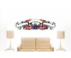 INDIGOS 4051719731507 Wandtattoo MF168 Ornament Turteltauben Blumen Tribal 96 x 27 cm