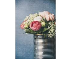 XXMT Klassische Puzzles 1000Pcs Rosa Und Weiße Rosen In Der Edelstahlvase