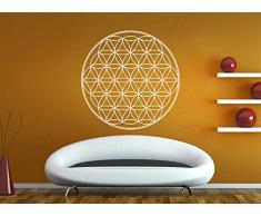 Grandora Wandtattoo Blume des Lebens I Gold (BxH) 75 x 75 cm I Schlafzimmer Wohnzimmer Sticker Aufkleber Wandaufkleber Wandsticker Mandala Folie W940