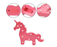 Trendario LED Nachtlicht für Kinder, Kinderzimmer Baby Tischlampe, batteriebetriebene Lampe als Party Deko Nachtlampe, Nachtlicht Wandleuchte (Einhorn, rosa)