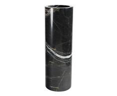 Marmor Vase massiv, runde Bodenvase oder Standvase: seltener schwarzer Marmor, Unikat aus Natur. Maße Ø/H: 18/56cm, Gewicht: ca. 20 kg