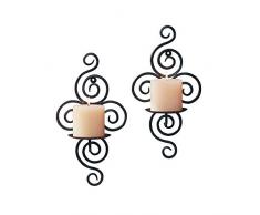 RETON 2 Pack Schwarz Eisen Hängende Wandleuchte Wand Kerzenhalter für Heimtextilien