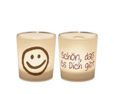 La Vida Teelichtglas, Plastik, bunt, 6 x 4 cm