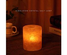 Natürliche rosa Himalaya-Salzlampe, Zylinderkerze Luftreinigungskristall Salzsteinlampe Kreatives Nachtlicht am Bett mit Schalterknopf, Hauptdekoration Feiertag Geburtstag Muttertag Geschenke