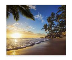 murando Fototapete Strand 350x256 cm Vlies Tapeten Wandtapete XXL Moderne Wanddeko Design Wand Dekoration Wohnzimmer Schlafzimmer Büro Flur Tropen Palmen Landschaft Natur Meer c-B-0078-a-a