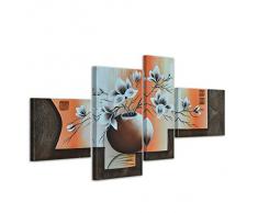 Bilderdepot24 Blumen M4 handgemaltes Leinwandbild 100x70cm 4 teilig 263